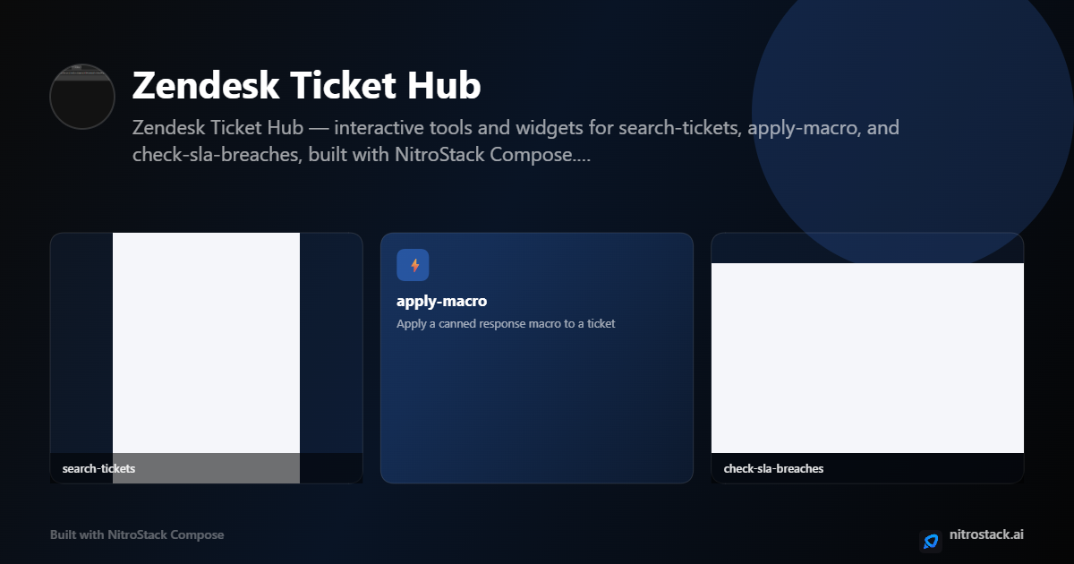 Zendesk — ticket search, macros, and SLA breach warnings screenshot 1